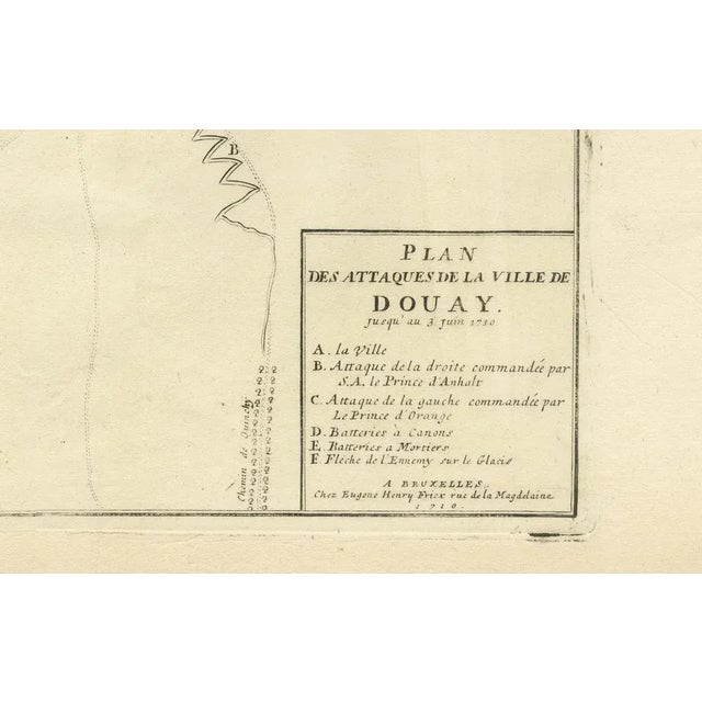 Attack Plan of Douay Fortress, France, 1710 For Sale - Image 5 of 12