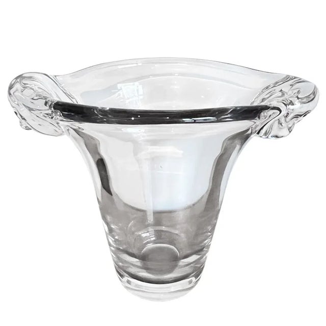 1960s Large Clear Glass Vase from Daum, France, 1960s For Sale - Image 5 of 6
