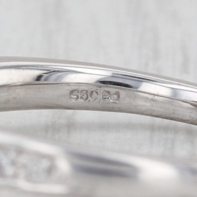 Modern 0.28ctw Round Diamond Halo Engagement Ring 950 Palladium Size 7.25 For Sale - Image 3 of 8