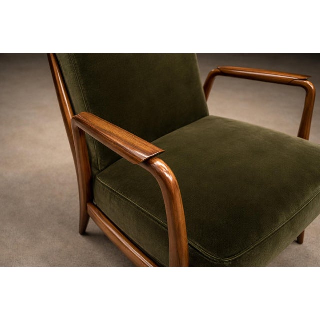 Pair of Armchairs in Pau Marfim & Olive Green Mohair, Giuseppe Scapinelli, Brazil, 1950s — Lot 196-584 For Sale - Image 12 of 17