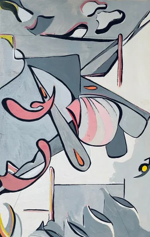 Vintage American Abstract Painting by Bernece Berkman-Hunter