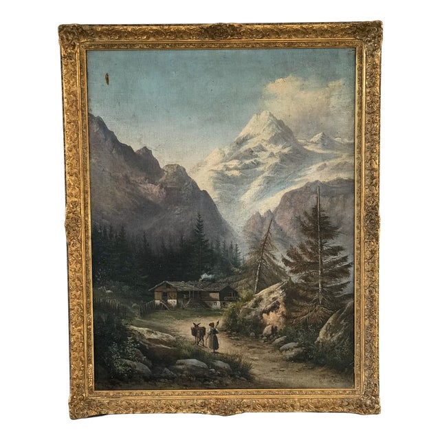 European School, Rural Landscape, 1800s, Oil on Canvas, Framed For Sale
