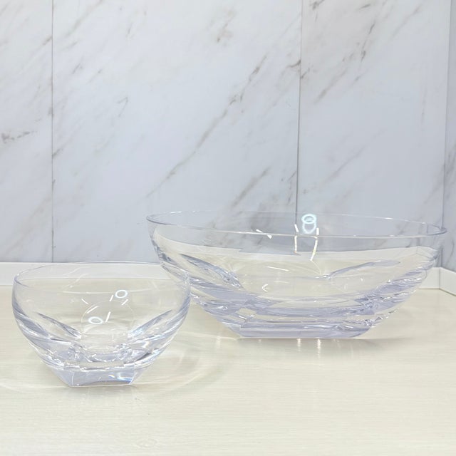 2010s Asprey London Crystal & Sterling Silver Caviar Server Set W/ Box For Sale - Image 5 of 7