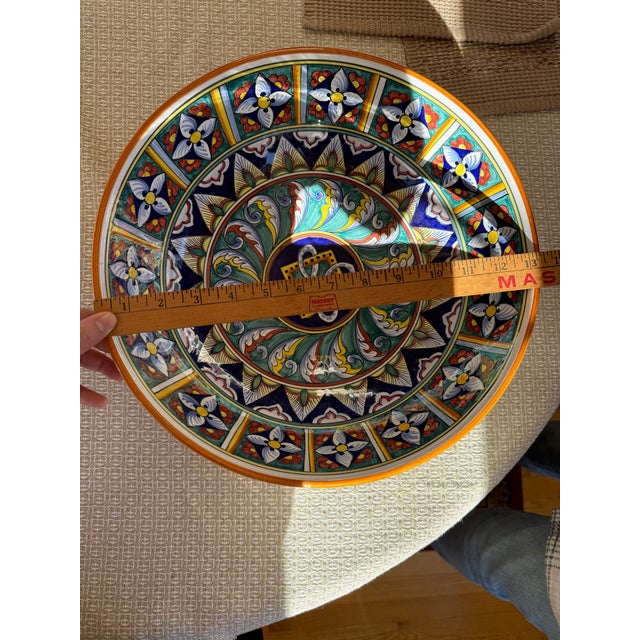 Italian Blue Ceramic Decorative Bowl for Cottura For Sale - Image 4 of 12