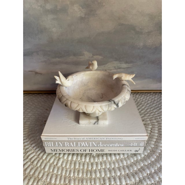 Neoclassical Vintage Alabaster Bird Bath For Sale - Image 3 of 7