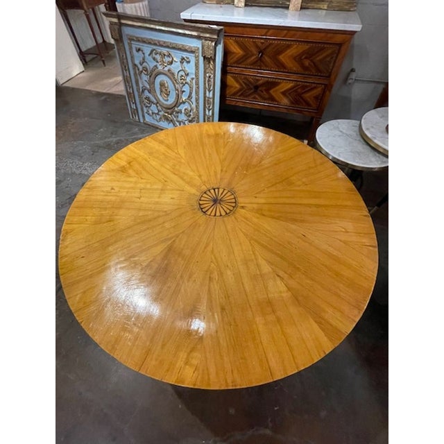 19th Century 19th C. German Biedermeier Fruitwood Center Table For Sale - Image 5 of 7