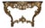 Louis XV Style Gilt Wall Console Table With Green Marble Top For Sale