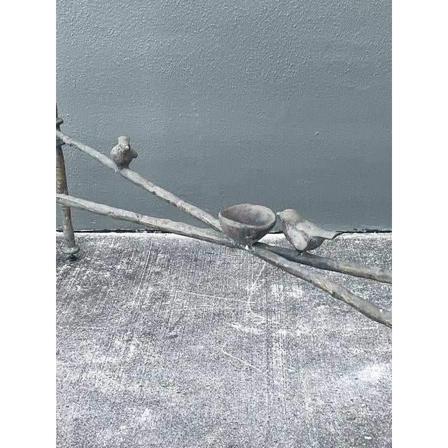 Contemporary Vintage Boho Patinated Bronze Bird Console After Giacometti For Sale - Image 3 of 12
