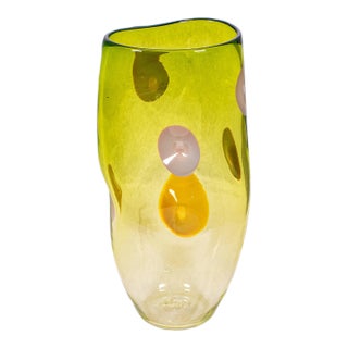 Vintage Art Vase, English, Blown Glass, Display Sleeve, Columbia Glassworks For Sale