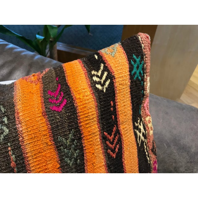 Vintage Turkish Kilim Lumbar Pilow Cover For Sale In Portland, ME - Image 6 of 12