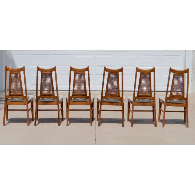 1960s Liberty Chair Co. Mid-Century Modern Cane Back Dining Chairs – Set of 6 For Sale - Image 9 of 18