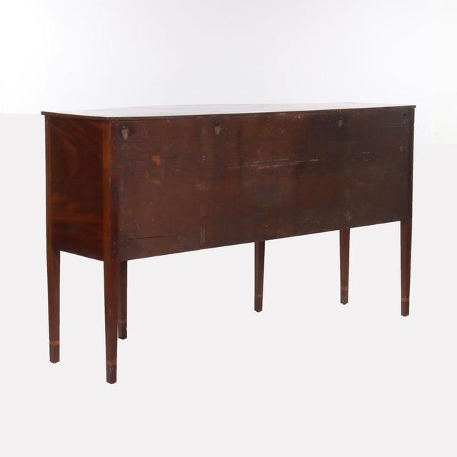 19th Century Antique Hepplewhite Flame Mahogany Sideboard With Satinwood Banding 19thC For Sale - Image 5 of 17