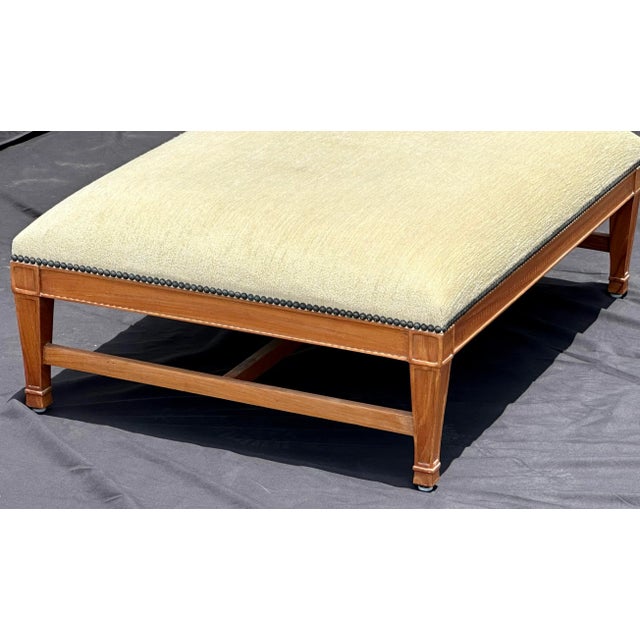 Wood David Sutherland “Hameau” Teak Bench by John Hutton – Indoor/Outdoor Bench For Sale - Image 7 of 11