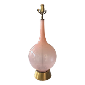 Mid-Century Italian Murano Style Blush Pink Opaline Glass Lamp