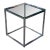 Small Modernist Chrome and Glass Cube Modern Side End Table For Sale