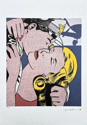 After Roy Lichtenstein, "The Kiss II ", 1990s, Silk-Screen