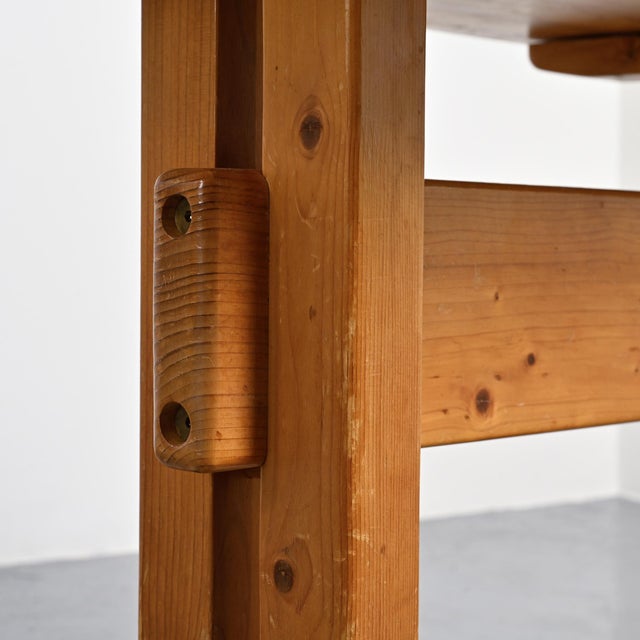 1970s Pine Dining Table for Les Arcs, France, 1970s For Sale - Image 5 of 13