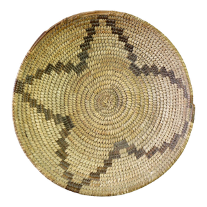Antique Southwest Navajo Decorated Low Basket Circa 1920