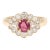 Roshe Jewels Ruby Ring With Natural Diamonds 14Karat Yellow Gold Ring 1.75 Carat, Size 7 For Sale