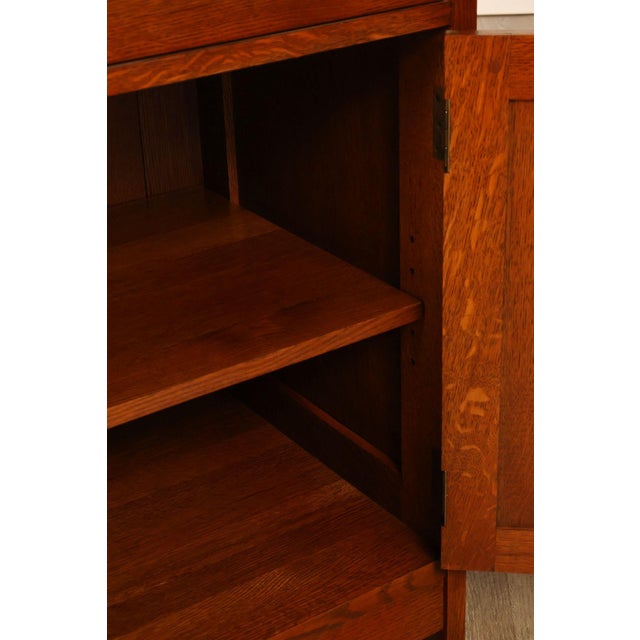 Brown Stickley Mission Collection Oak Harvey Ellis Inlaid Server For Sale - Image 8 of 18