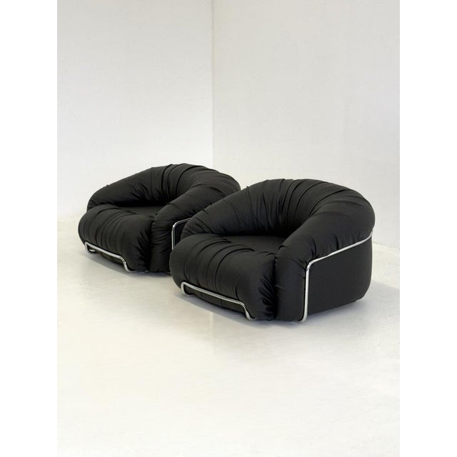 Space Age Italian Black Lounge Chair, 1970s For Sale - Image 4 of 15