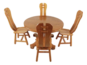 Brutalist Dining Table and Chairs attributed to de Puydt, 1960s, Set of 5