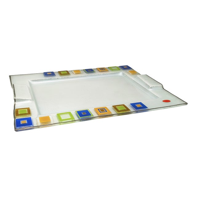 Vintage Italian Astonishing Tray in Murano Glass by Albatros, 1970s For Sale