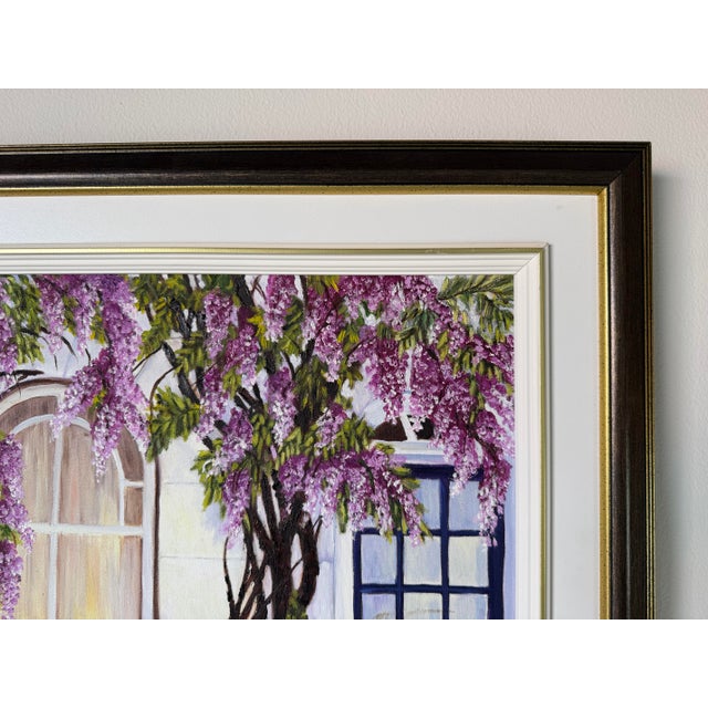 Vintage Suzanne Lord House Entrance Landscape Oil on Canvas Painting, Wood Framed For Sale In Miami - Image 6 of 11