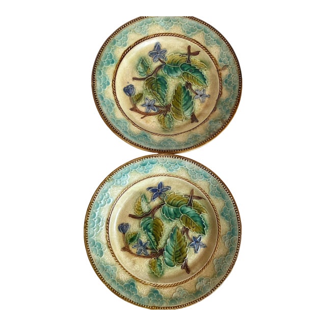 French Majolica Plates - A Pair For Sale