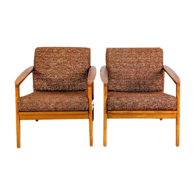 Mid-Century Easy Chairs in Walnut, 1970s, Set of 2 For Sale - Image 12 of 12