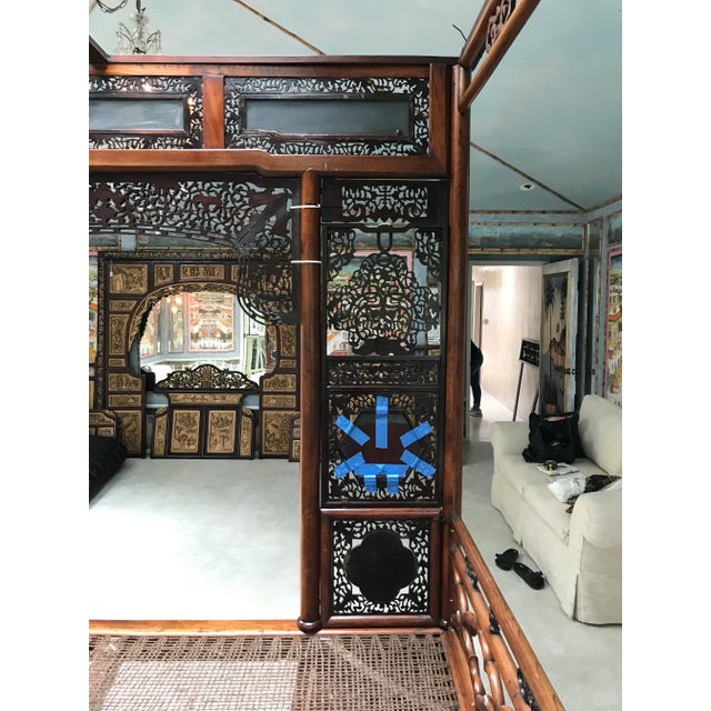 19th Century Chinese Wedding Opium Canopy Bed, Lacquered For Sale - Image 9 of 13