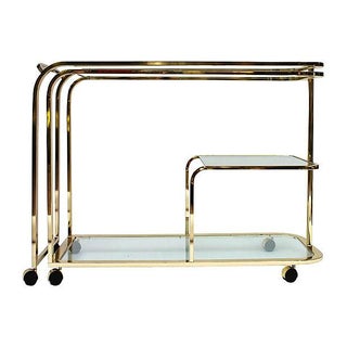 Brass & Glass Bar Cart by DIA For Sale