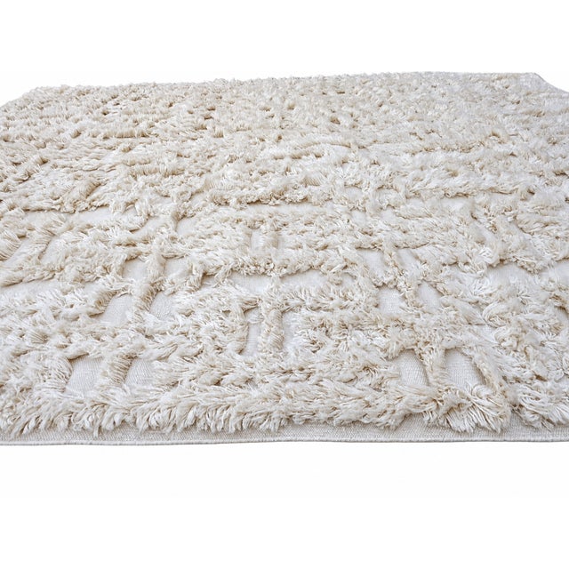 Rh Cabila Wool Rug – 9' × 12' Ivory | 87% Wool & 13% Cotton | Hand-Knotted High-Low Construction For Sale - Image 14 of 18