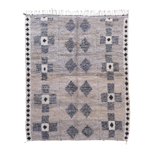 Moroccan Beni Mrirt Wool Rug - 7.4 X 6 Ft