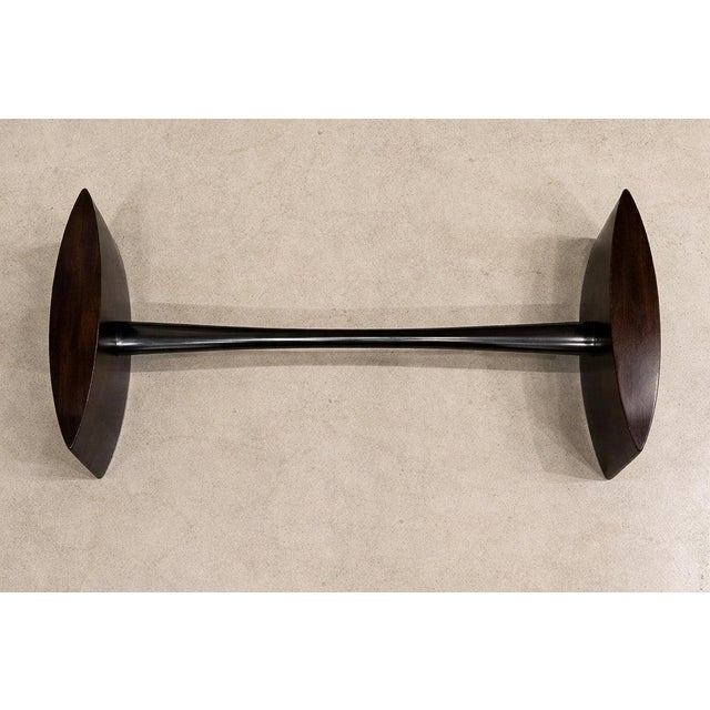 Joaquim Tenreiro Rosewood & Crystal Coffee Table — Elliptical Form, Brazil, 1960s For Sale In New York - Image 6 of 11