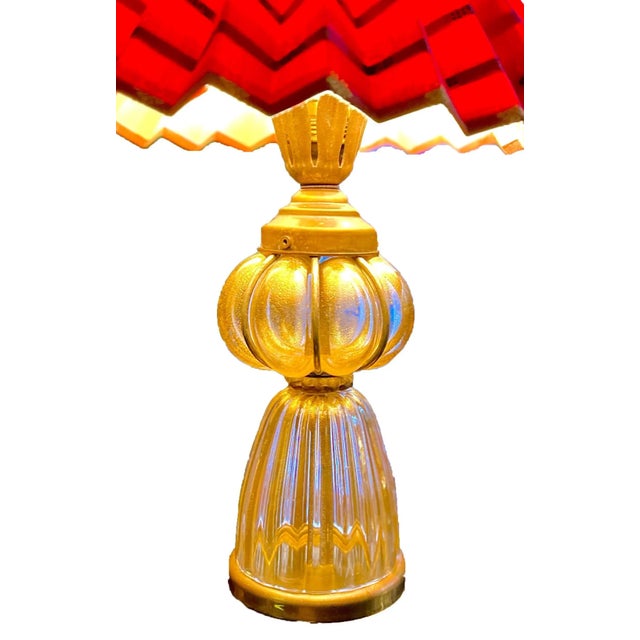 Gold Leaf Table Lamp in Glass from Vetreria Archimede Seguso For Sale - Image 6 of 11