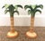 Green Vintage Pr Italian Hand Painted Palm Tree Candleholders For Sale - Image 8 of 11