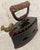1900 - 1909 Antique Cast Iron, Enamel Coated Charcoal Box Iron Featuring a Wooden Handle & a Distinctive Brass Rooster-Shaped Latch For Sale - Image 5 of 12