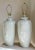 Huge Pair of Casual Lamps of California 1988 Etched Post Modern Ceramic Lamps These have such a fantastic presentation,...