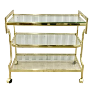 Mid 20th Century Vintage Milo Baughman Style Bar Cart