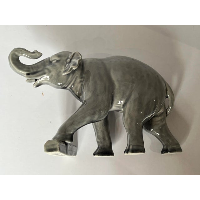 English Circa 1870 Mintons England Porcelain Elephant Figurine For Sale - Image 3 of 8