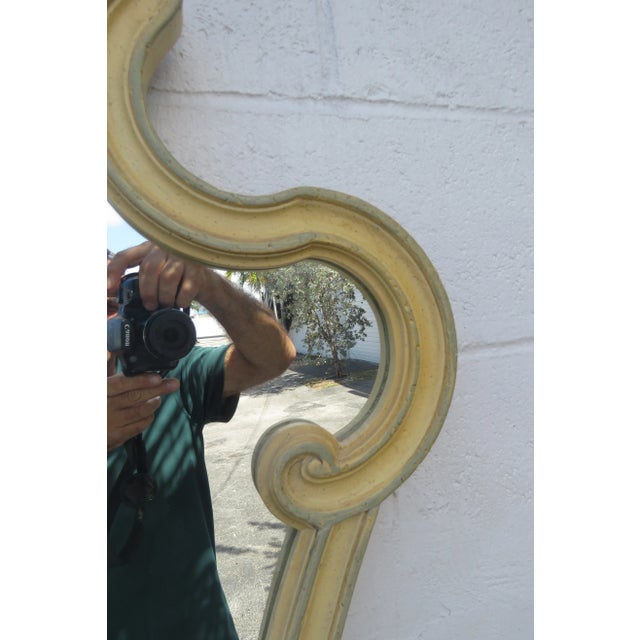 Hickory French Shabby Chic Serpentine Painted Wall Bathroom Vanity Mirror For Sale In Miami - Image 6 of 10