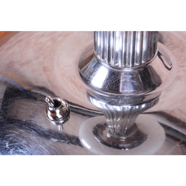 Bauhaus Table Lamp in Chrome, Steel, and Opaline Glass, Czech, 1930s For Sale - Image 6 of 11