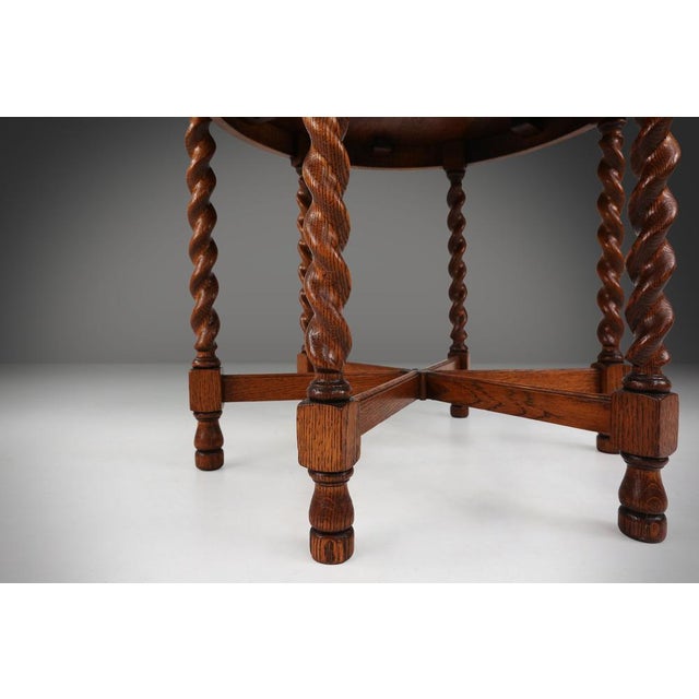 Oak Carved and Turned Side Table, France, 1890s For Sale - Image 9 of 12