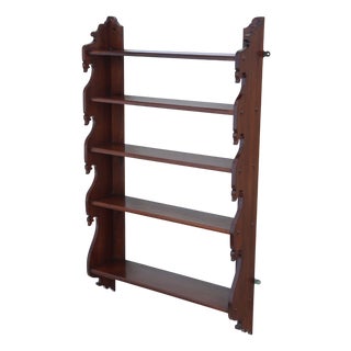 Antique Mahogany Bookcase or Display Wall Shelves, 19th Century For Sale