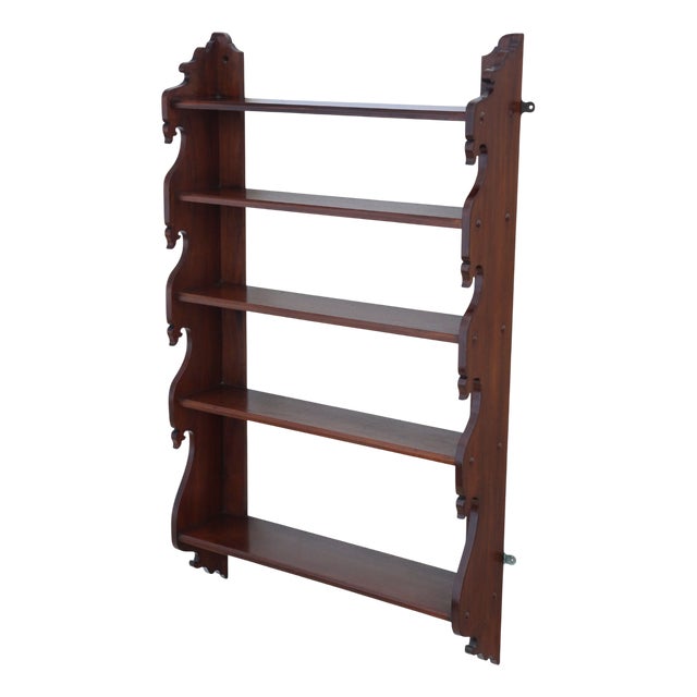 Antique Mahogany Bookcase or Display Wall Shelves, 19th Century For Sale