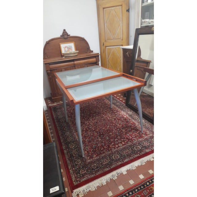 Wood Modern Italian Table in Wood and Glass, 2000 For Sale - Image 7 of 7