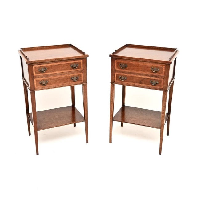 Antique Mahogany Bedside Cabinets, 1920s, Set of 2 For Sale - Image 11 of 11