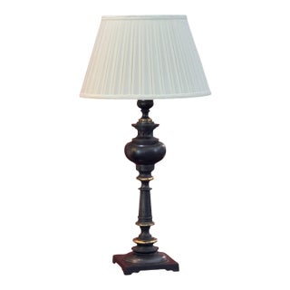 19th Century French Bronze Table Lamp With Baluster Column and Square Base For Sale