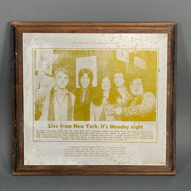 1978 NY Post Original Printing Plate of SNL Cast, Mounted For Sale - Image 13 of 13